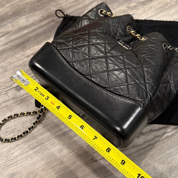 CHANEL Gabrielle Mini Backpack Chain Bag in Quilted Black Leather - Picture 15 of 16